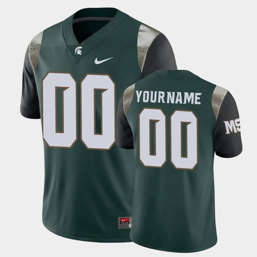 Men's Michigan State Spartans #00 Custom NCAA Nike Authentic Green College Stitched Football Jersey RZ41P31NN
